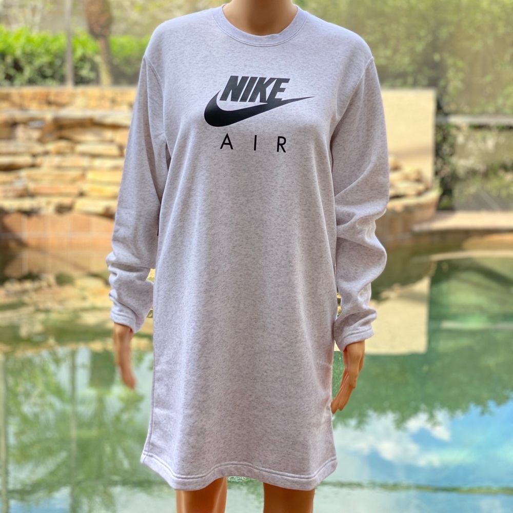 NIKE AIR FLEECE DRESS SMALL GRAY - Picture 1 of 7